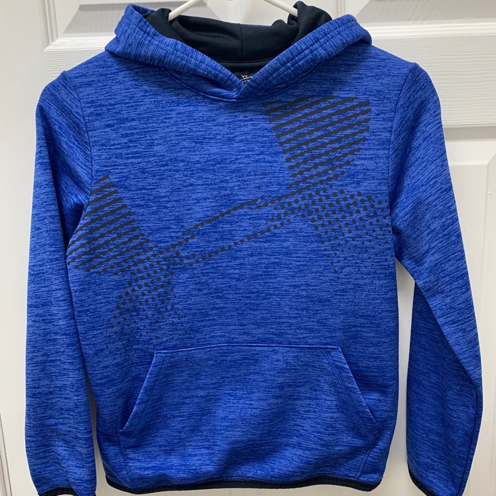 Underarmour Boy Fleeced Hoodie, Blue, Sz Youth M.